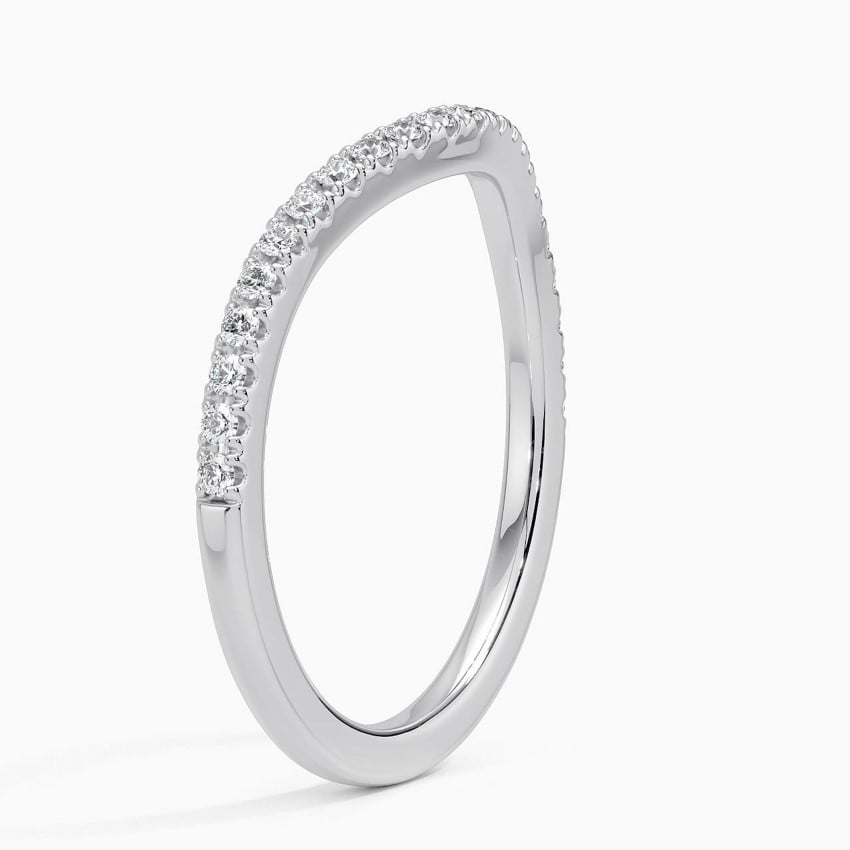 Curved Ballad Diamond Ring (1/6 ct. tw.) Platinum Wedding Band