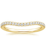 Curved Ballad Diamond Ring (1/6 ct. tw.) Yellow Gold 18k Wedding Band