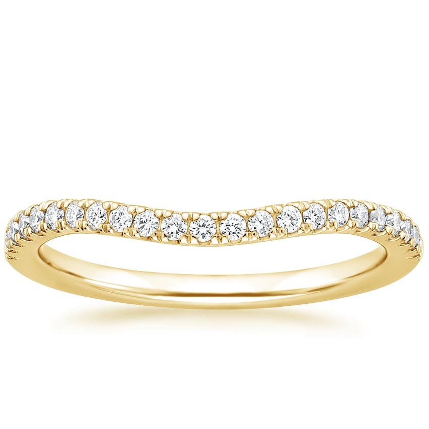 Curved Ballad Diamond Ring (1/6 ct. tw.) Yellow Gold 18k Wedding Band