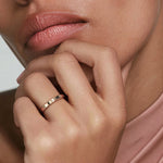 Elara 2mm Diamond Ring Rose Gold 18k Eternity Band