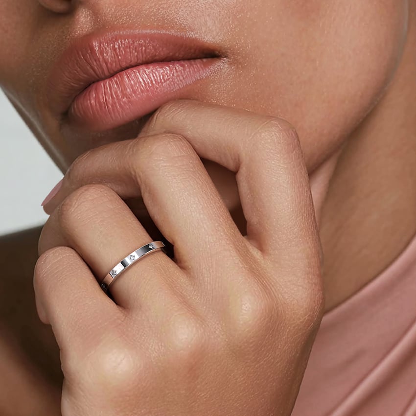 Elara 2mm Diamond Ring Platinum Eternity Band