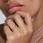 Elara 2mm Diamond Ring Yellow Gold 18k Eternity Band