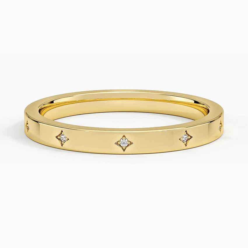 Elara 2mm Diamond Ring Yellow Gold 18k Eternity Band