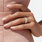 Three Row Lab Diamond Ring (1 1/2 ct. tw.) Yellow Gold 18k Wedding Band