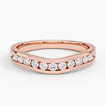 Zadie Channel Set Contour Lab Diamond Ring (1/4 ct. tw.) Rose Gold 18k Wedding Band