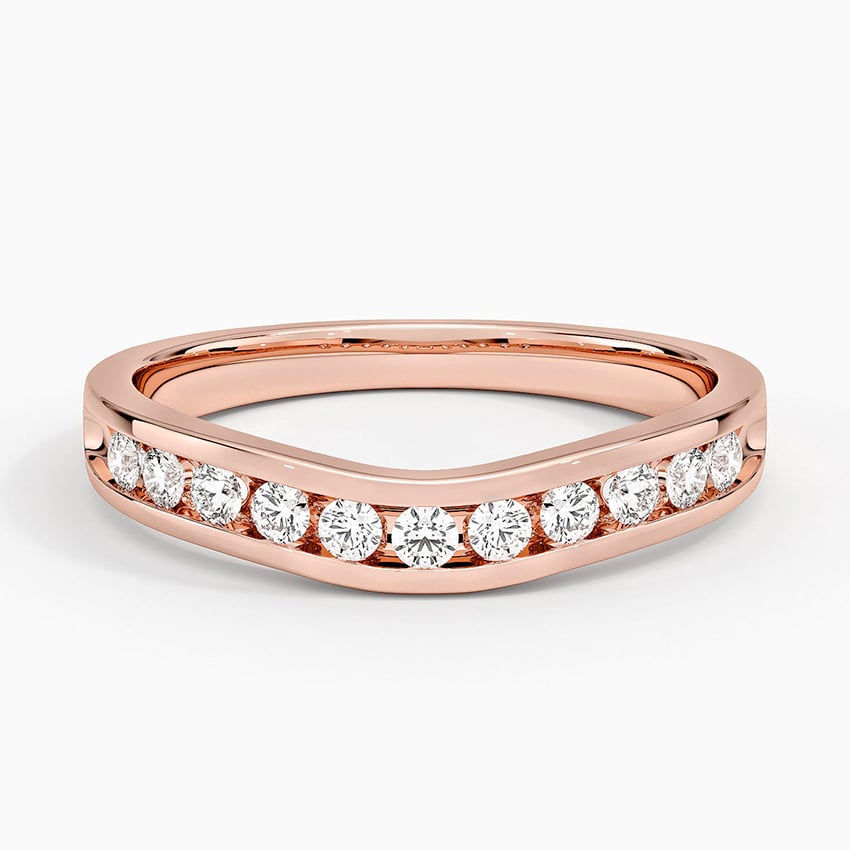 Zadie Channel Set Contour Lab Diamond Ring (1/4 ct. tw.) Rose Gold 18k Wedding Band