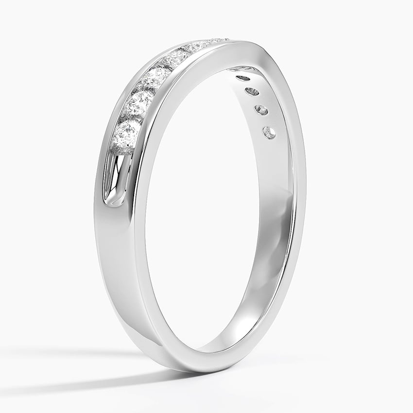 Zadie Channel Set Contour Lab Diamond Ring (1/4 ct. tw.) Platinum Wedding Band