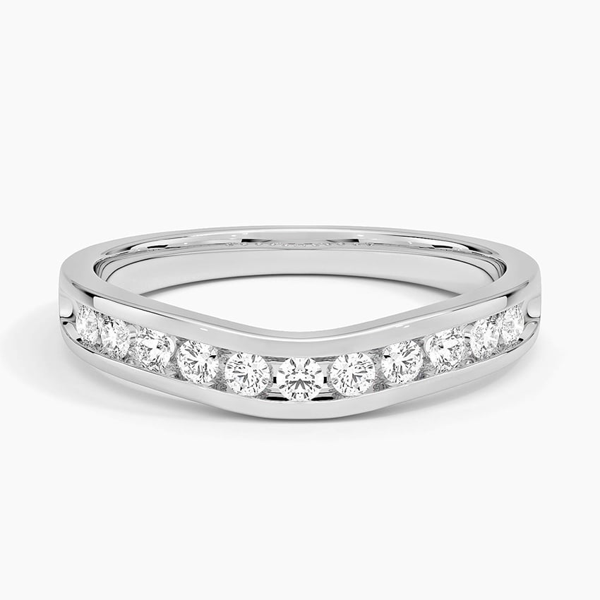 Zadie Channel Set Contour Lab Diamond Ring (1/4 ct. tw.) Platinum Wedding Band