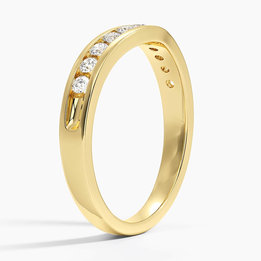 Zadie Channel Set Contour Lab Diamond Ring (1/4 ct. tw.) Yellow Gold 18k Wedding Band