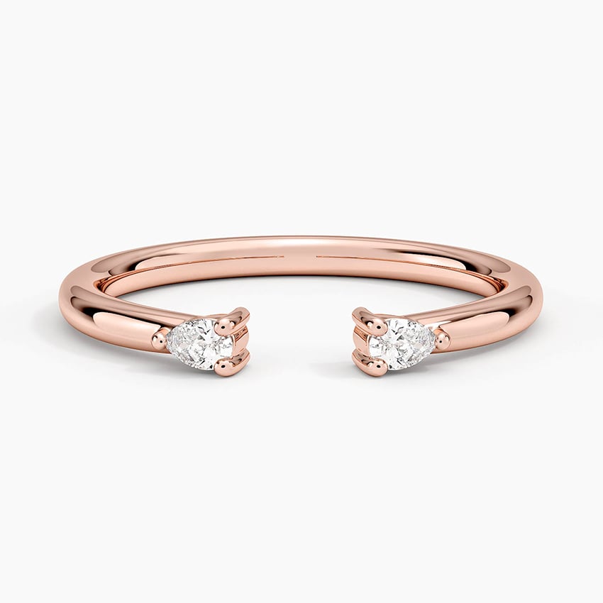 Wren Pear Diamond Ring Rose Gold 18k Wedding Band
