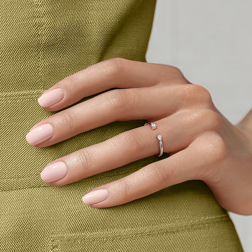 Wren Pear Diamond Ring Platinum Wedding Band