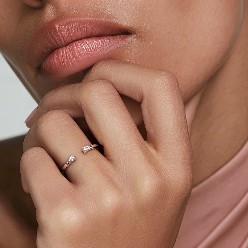Wren Pear Diamond Ring Platinum Wedding Band