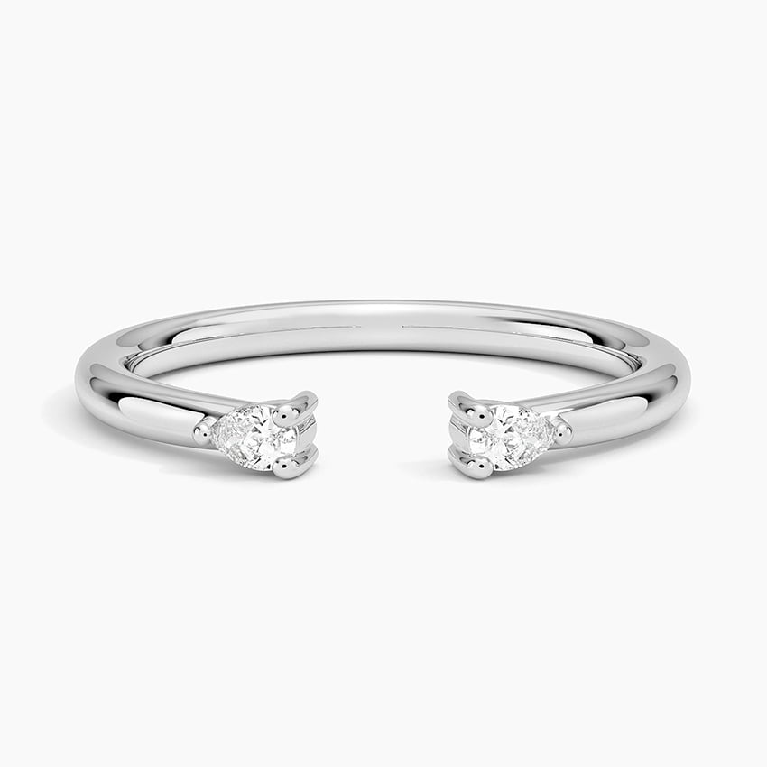 Wren Pear Diamond Ring Platinum Wedding Band