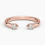 Luxe Wren Diamond Open Ring Rose Gold 18k Wedding Band
