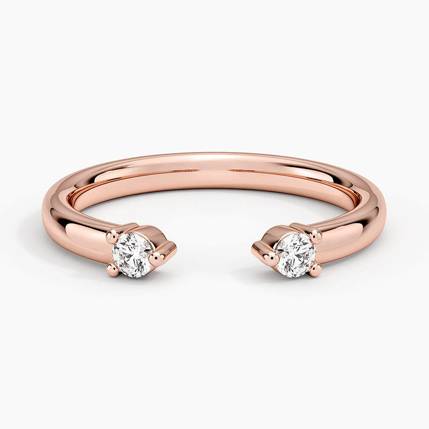 Luxe Wren Diamond Open Ring Rose Gold 18k Wedding Band