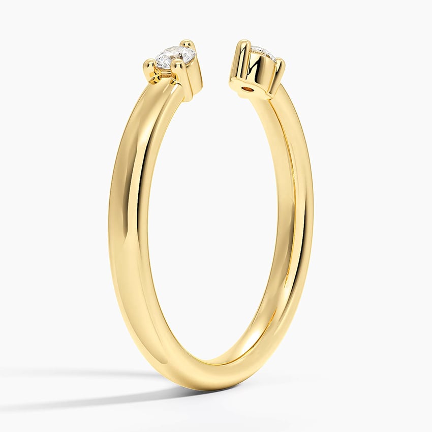 Luxe Wren Diamond Open Ring Yellow Gold 18k Wedding Band