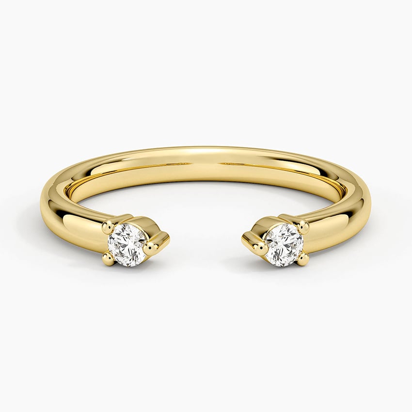 Luxe Wren Diamond Open Ring Yellow Gold 18k Wedding Band