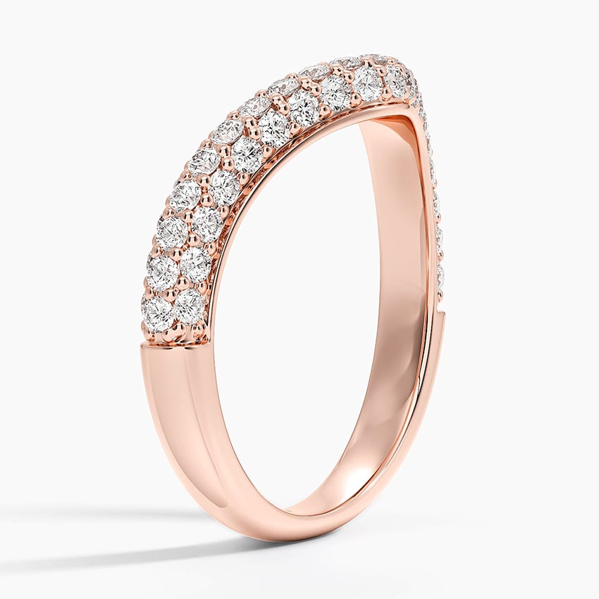 Adelaide Curved Lab Diamond Ring (7/8 ct. tw.) Rose Gold 18k Wedding Band