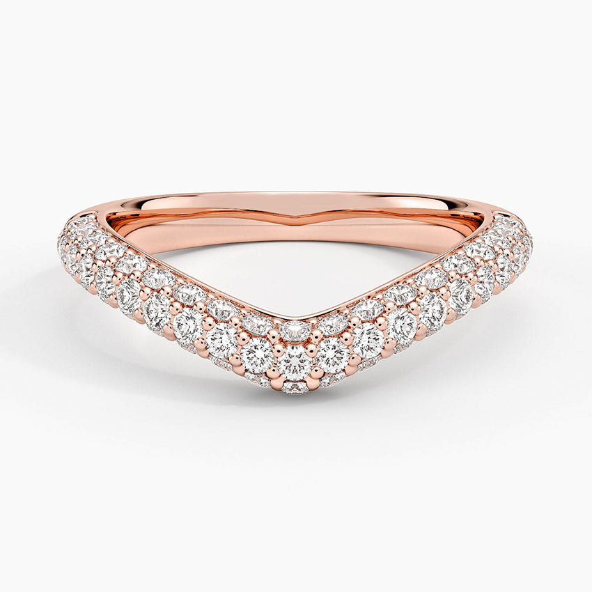 Adelaide Curved Lab Diamond Ring (7/8 ct. tw.) Rose Gold 18k Wedding Band