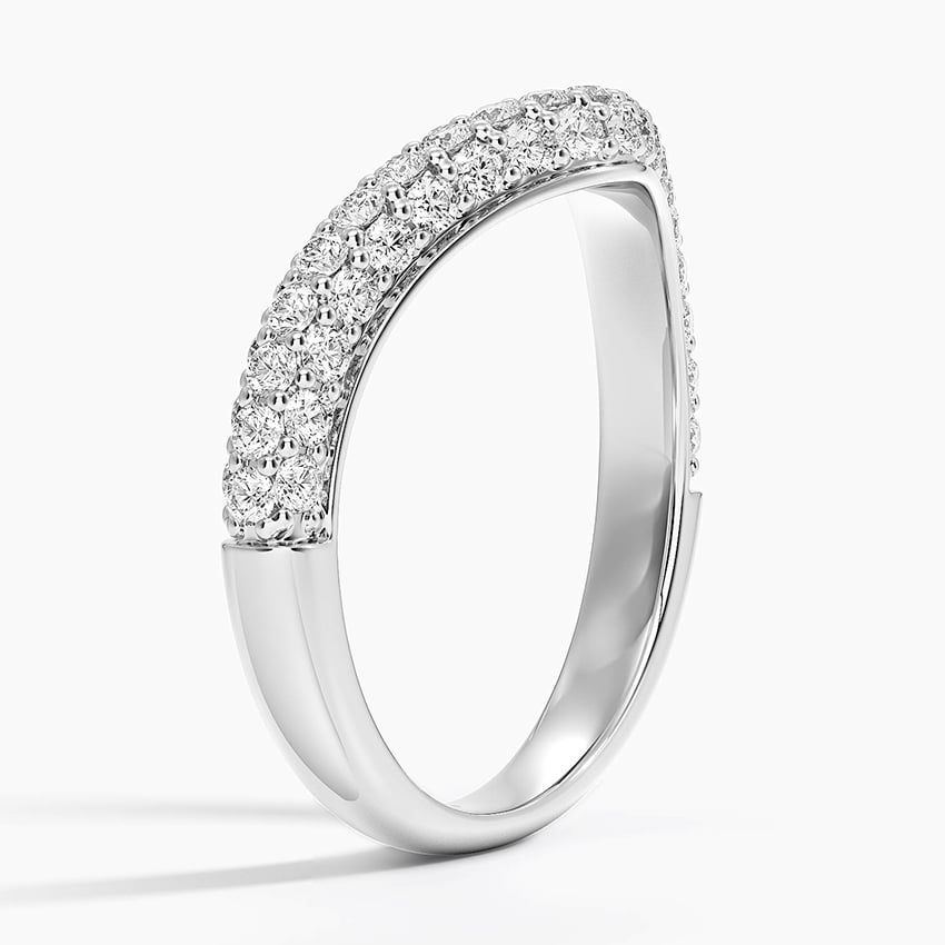 Adelaide Curved Lab Diamond Ring (7/8 ct. tw.) Platinum Wedding Band