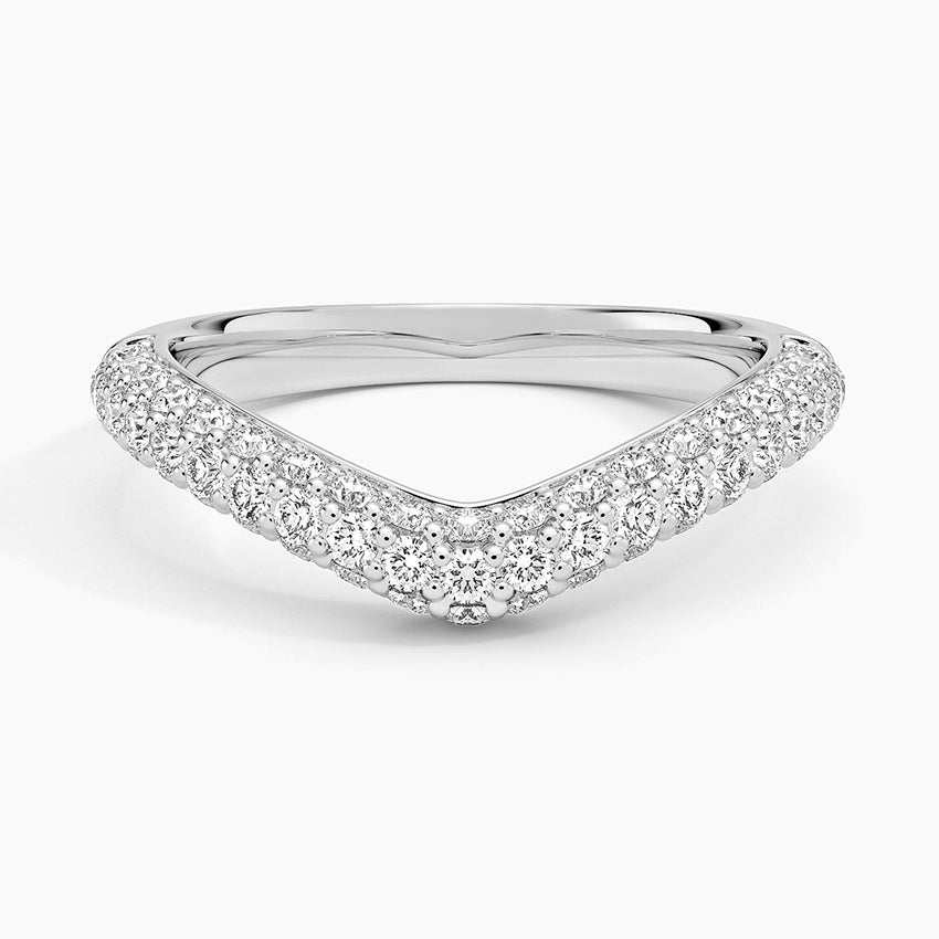 Adelaide Curved Lab Diamond Ring (7/8 ct. tw.) Platinum Wedding Band