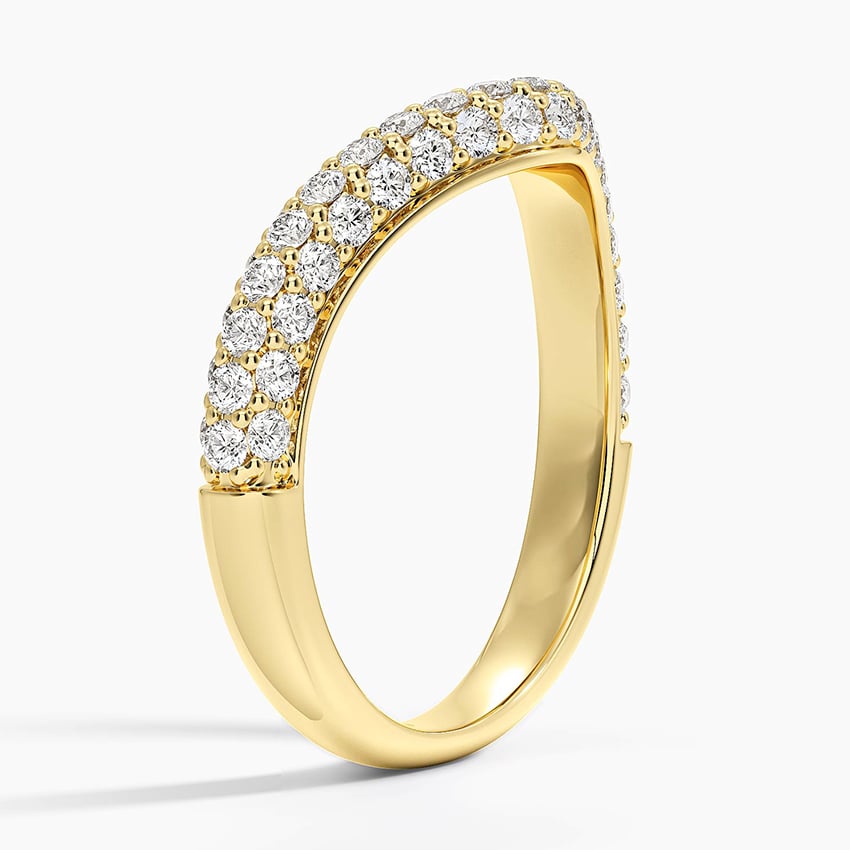 Adelaide Curved Lab Diamond Ring (7/8 ct. tw.) Yellow Gold 18k Wedding Band