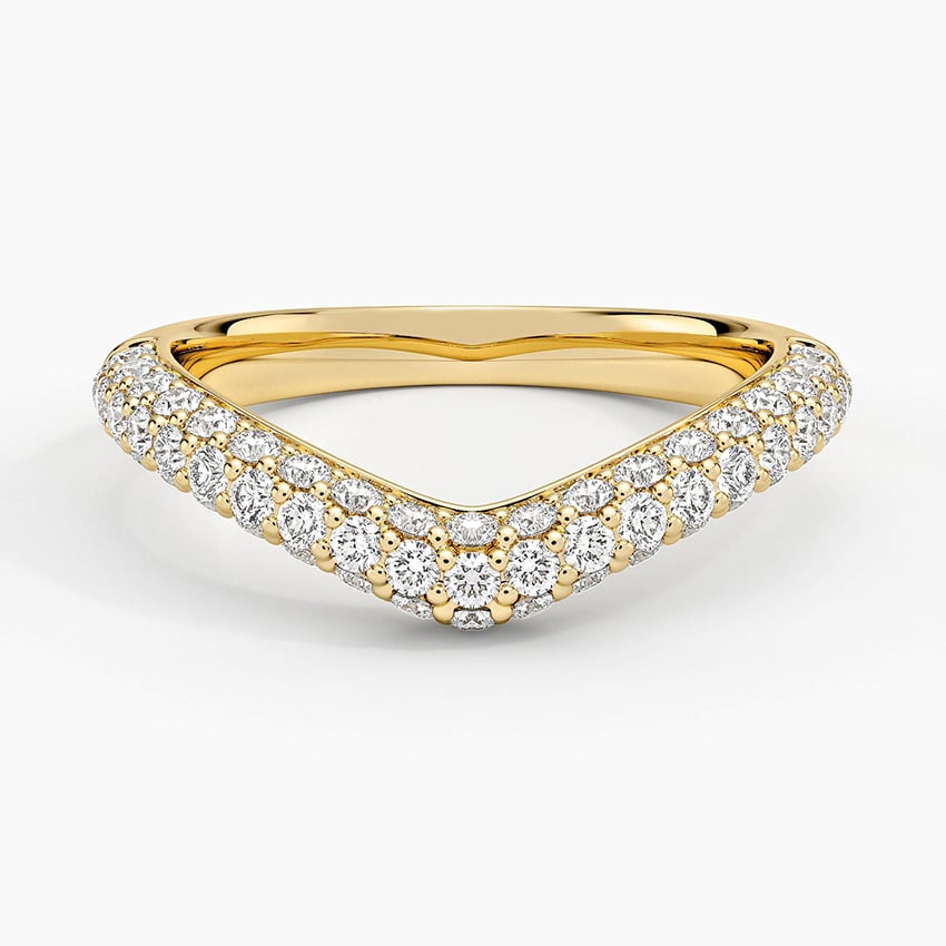 Adelaide Curved Lab Diamond Ring (7/8 ct. tw.) Yellow Gold 18k Wedding Band