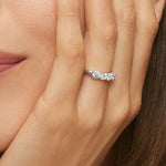Five Stone Trellis Diamond Ring (1 ct. tw.) Platinum Wedding Band