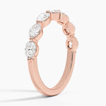Monaco Oval Diamond Ring Rose Gold 18k Wedding Band