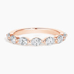 Monaco Oval Diamond Ring Rose Gold 18k Wedding Band