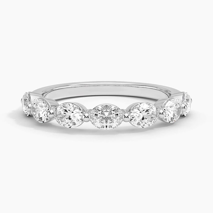 Monaco Oval Diamond Ring Platinum Wedding Band