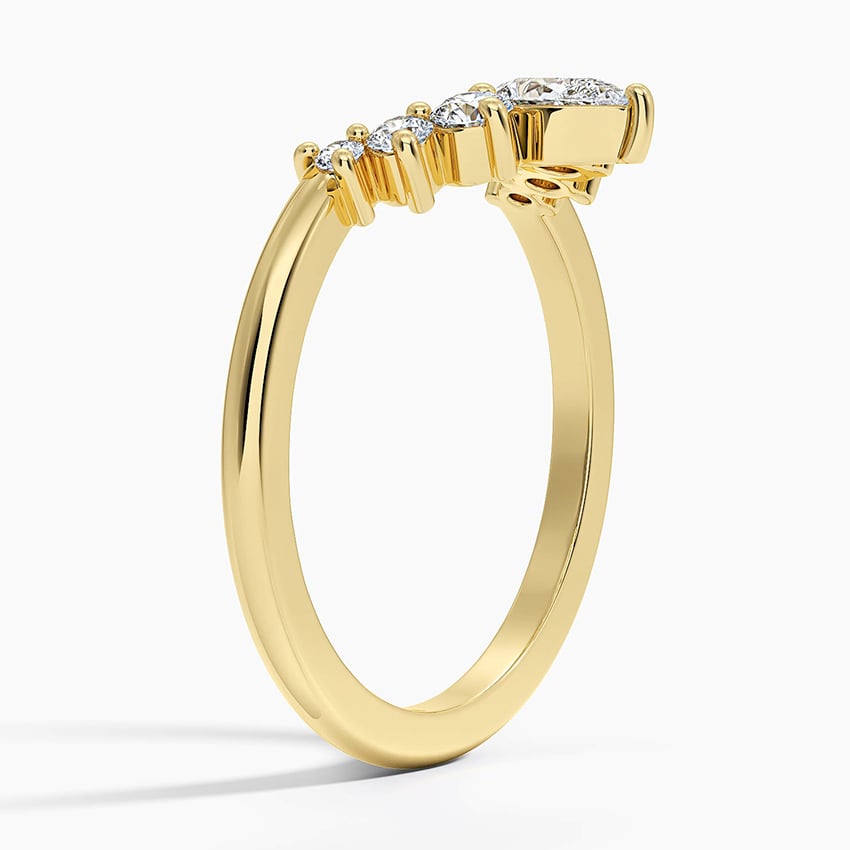 Lunette Diamond Ring (3/8 ct. tw.) Yellow Gold 18k Wedding Band