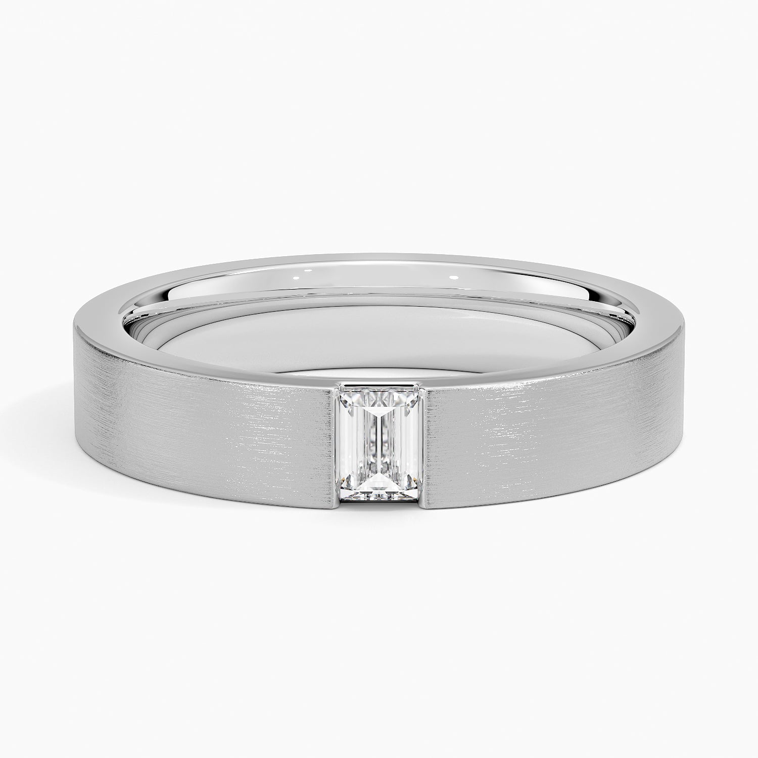 Luxe Apollo Diamond 4.5mm Wedding Ring Platinum Wedding Band