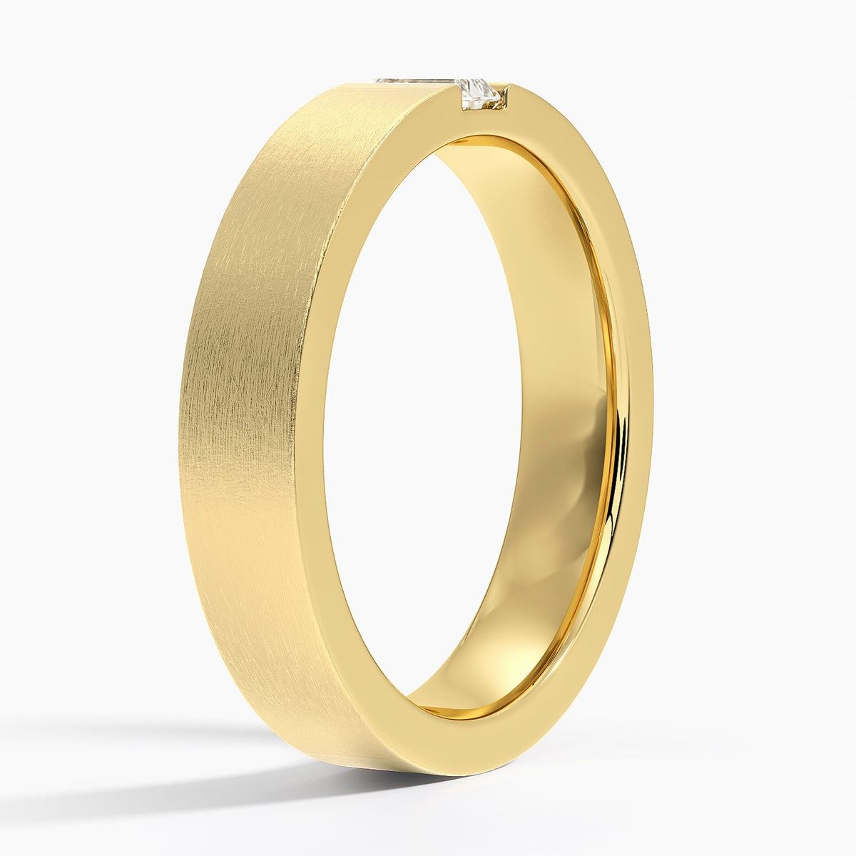 Luxe Apollo Diamond 4.5mm Wedding Ring Yellow Gold 18k Wedding Band