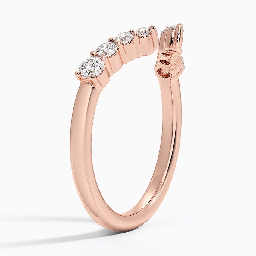 Lior Diamond Open Ring Rose Gold 18k Wedding Band