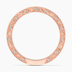 Grove Engraved Diamond Ring Rose Gold 18k Wedding Band