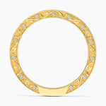 Grove Engraved Diamond Ring Yellow Gold 18k Wedding Band