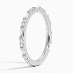 Luz Baguette and Round Diamond Ring Platinum Wedding Band