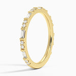 Luz Baguette and Round Diamond Ring Yellow Gold 18k Wedding Band