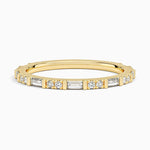Luz Baguette and Round Diamond Ring Yellow Gold 18k Wedding Band