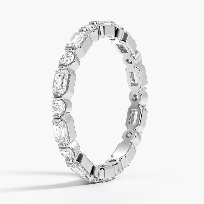 Kensington Emerald Cut and Round Diamond Eternity Ring (1 ct. tw.) Platinum Eternity Band
