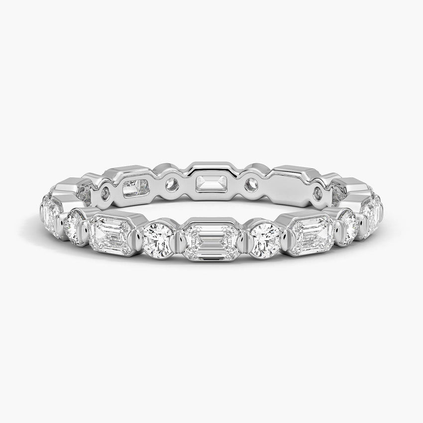 Kensington Emerald Cut and Round Diamond Eternity Ring (1 ct. tw.) Platinum Eternity Band