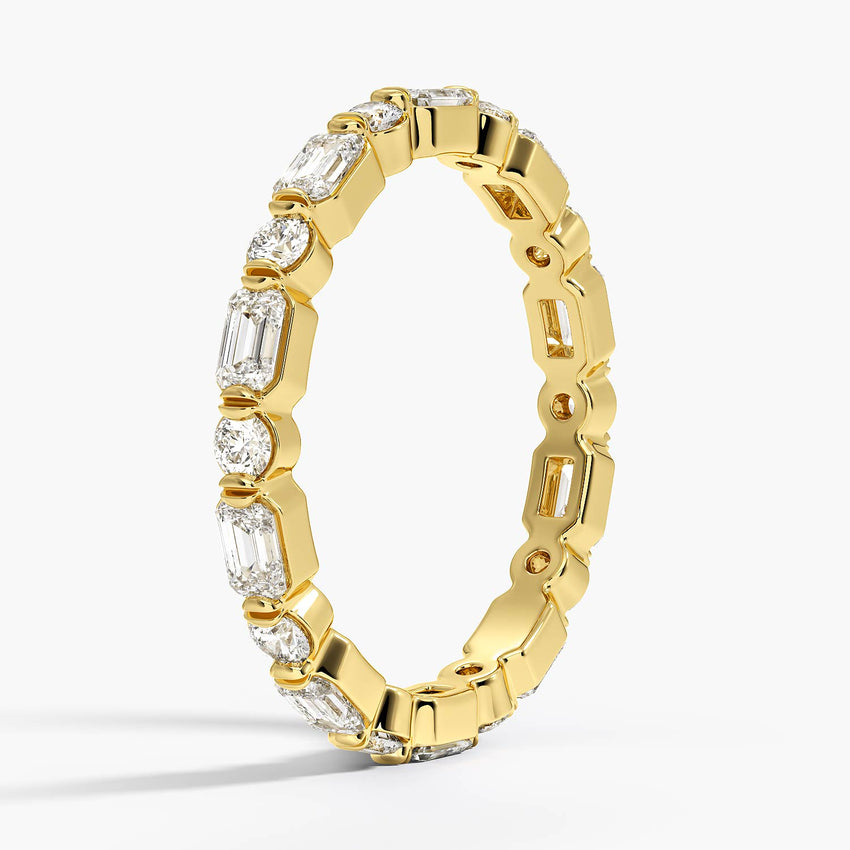 Kensington Emerald Cut and Round Diamond Eternity Ring (1 ct. tw.) Yellow Gold 18k Eternity Band