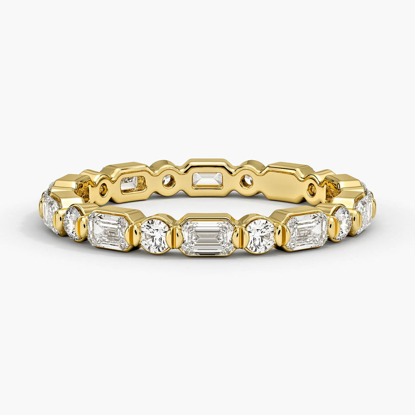 Kensington Emerald Cut and Round Diamond Eternity Ring (1 ct. tw.) Yellow Gold 18k Eternity Band