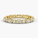 Kensington Emerald Cut and Round Diamond Eternity Ring (1 ct. tw.) Yellow Gold 18k Eternity Band