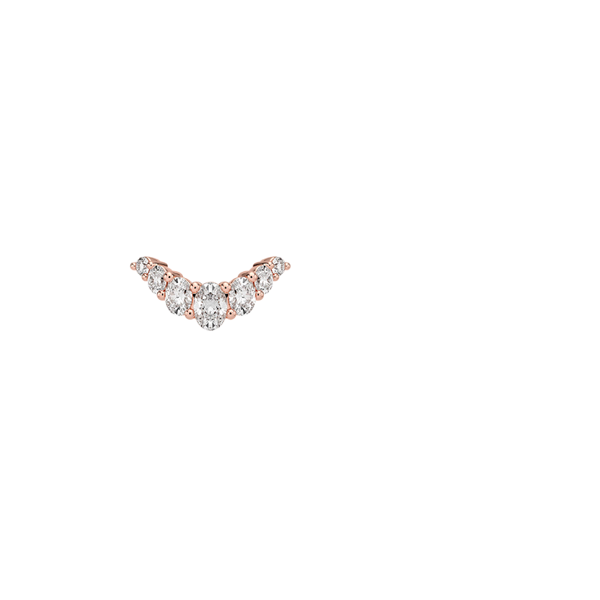 Seven Stone Oval Contour Diamond Ring (2/3 ct. tw.) Rose Gold 18k Wedding Band