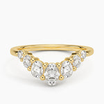 Seven Stone Oval Contour Diamond Ring (2/3 ct. tw.) Yellow Gold 18k Wedding Band