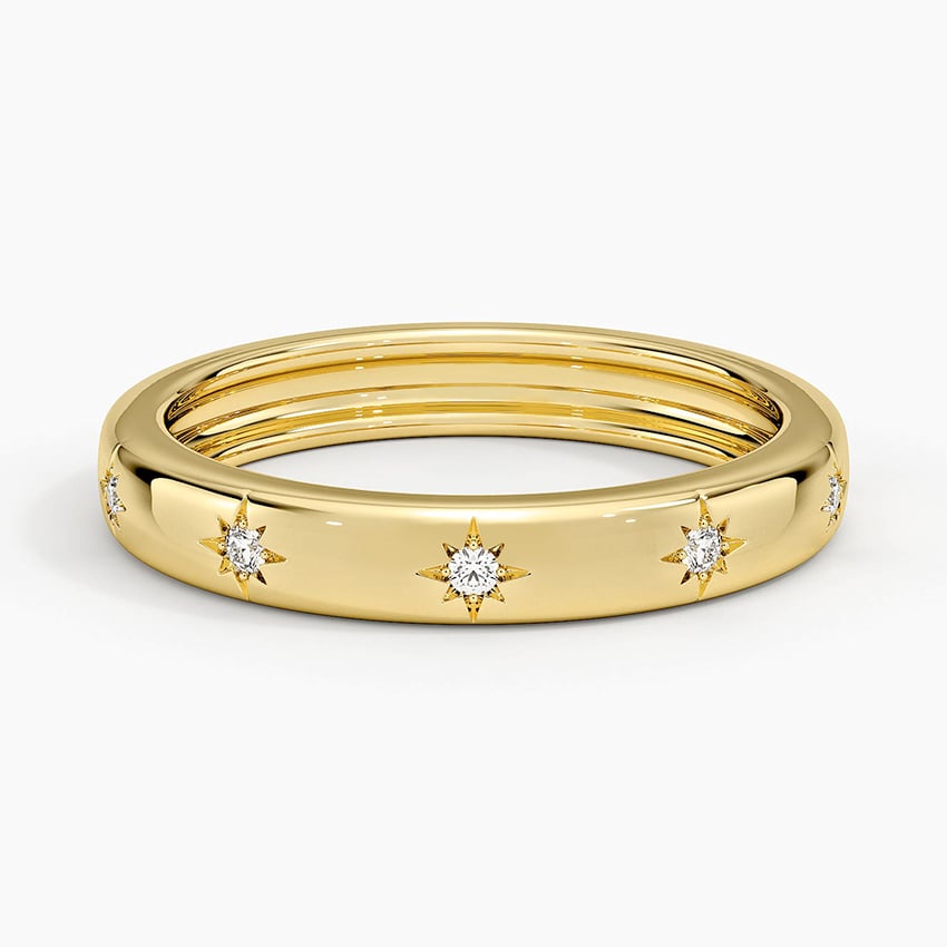 Evening Star Eternity 3mm Diamond Ring Yellow Gold 18k Eternity Band