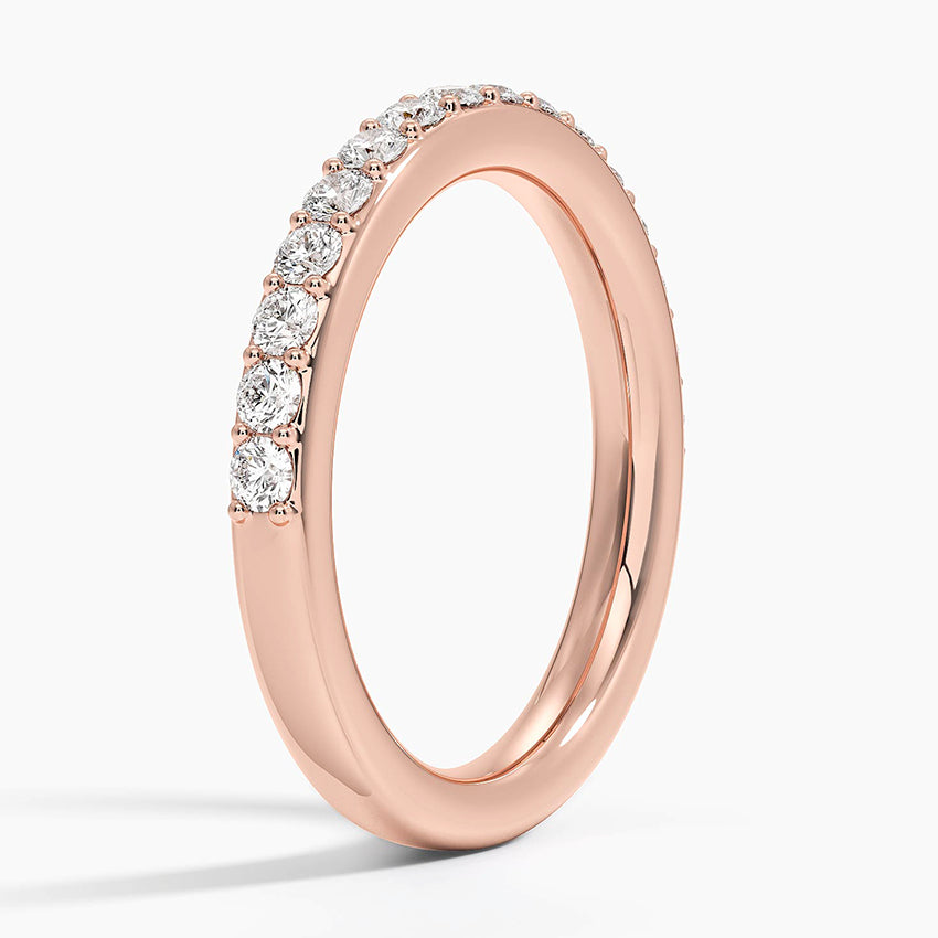 Shared Prong Diamond Ring (1/2 ct. tw.) Rose Gold 18k Wedding Band
