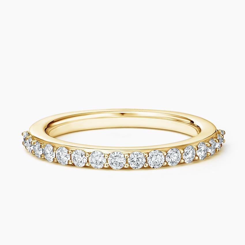 Shared Prong Diamond Ring (1/2 ct. tw.) Yellow Gold 18k Wedding Band